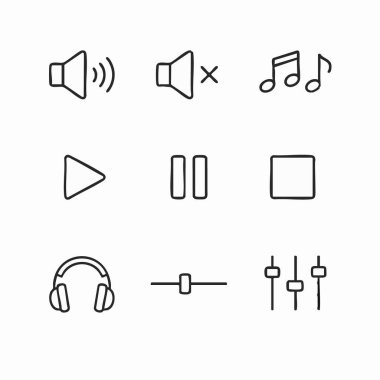 Audio controls and music playback icons