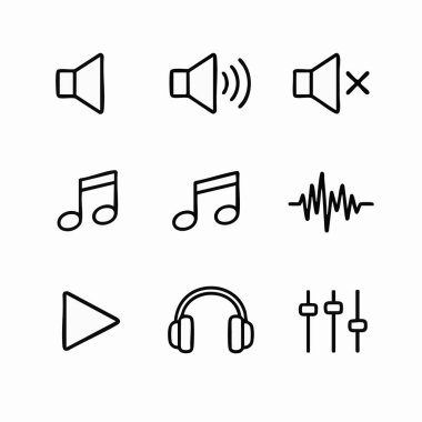 Sound controls and music playback symbols