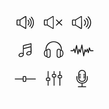 Sound and audio control icons for applications