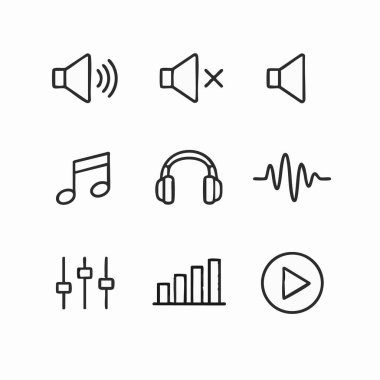 Sound and music control icons