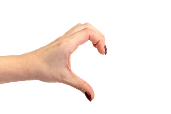 Рука Формирует Половину Формы Сердца Руки Образуют Сердце Белом Фоне — стоковое фото