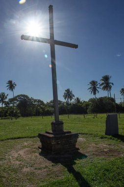 Praia do Forte, Bahia, Brezilya 'daki Garcia d' avila şatosunun manzarası ve haçı inanılmaz. 