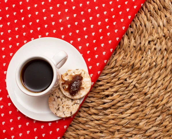 Cup Coffee Straw Table — Fotografia de Stock