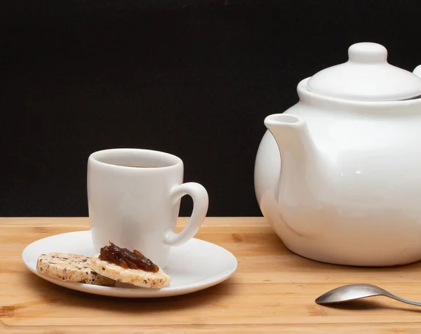 Cup Coffe Surounded Coffee Pot —  Fotos de Stock