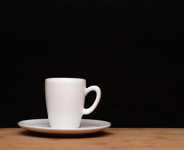 Cup Coffe Wood Table — Fotografia de Stock