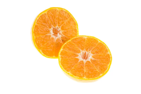 Tangerine slice isolerad på whit — Stockfoto