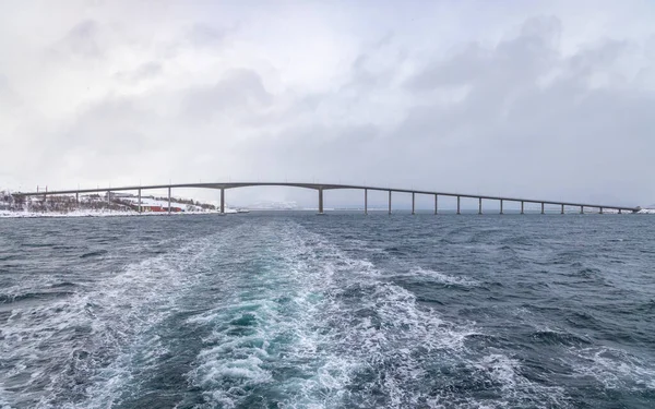 Kuzey Norveç Silsand Den Finnsnes Köprü — Stok fotoğraf