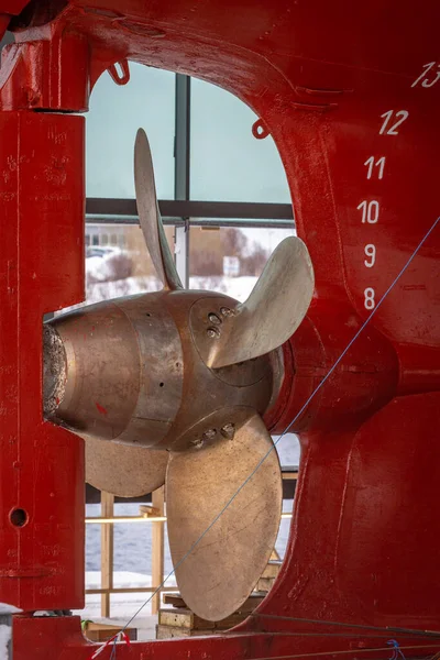 Ship Propeller Old Ship Finnmarken Stokmarknes Lofoten — Stock Photo, Image