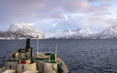 Norveç kıyısı boyunca bir yolcu gemisinde yolculuk. 
