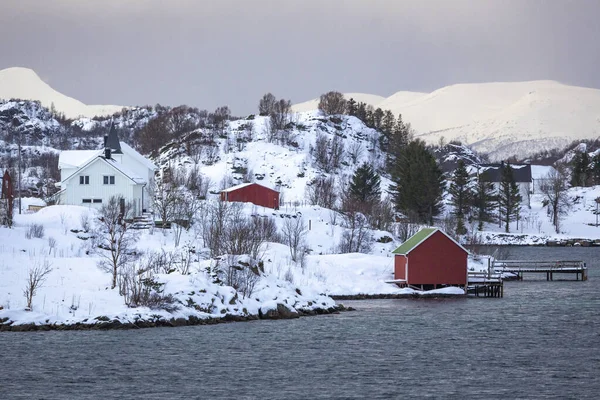 Houses Wonderful Place Coast Finnsnes North Norway — Stock Photo, Image