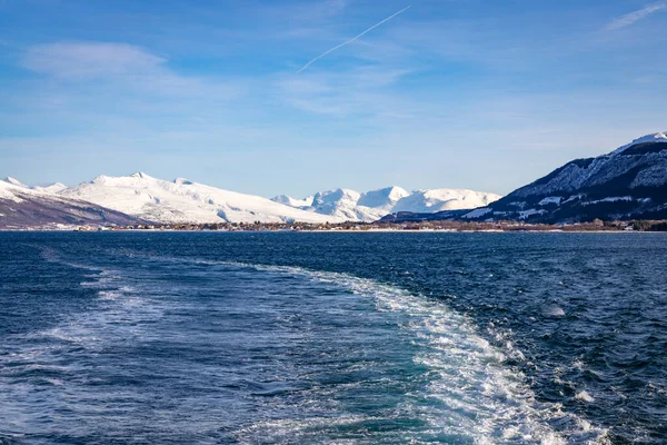 Wonderful Landscape Seven Sisters Other Mountains Winter Sandnessjoen Norway — Stock Photo, Image