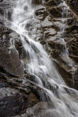 Gündüz vakti güzel yüksek dağ şelalesi 