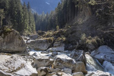Alplerdeki güzel dağ nehri