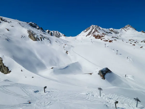 Verschneite Alpen Mit Skilift Winter — Stockfoto
