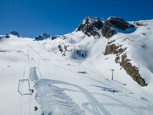 Schöne Landschaft Der Schneebedeckten Alpen Winter — Stockfoto