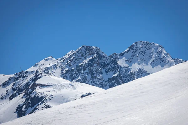 Красивый Пейзаж Снежных Альп Зимнее Время — стоковое фото