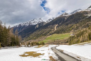 İlkbahar zamanı Alp dağlarının güzel manzarası