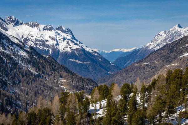 Krásná Krajina Zasněžených Horách Alp — Stock fotografie