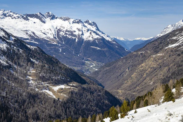 Krásná Krajina Zasněžených Horách Alp — Stock fotografie