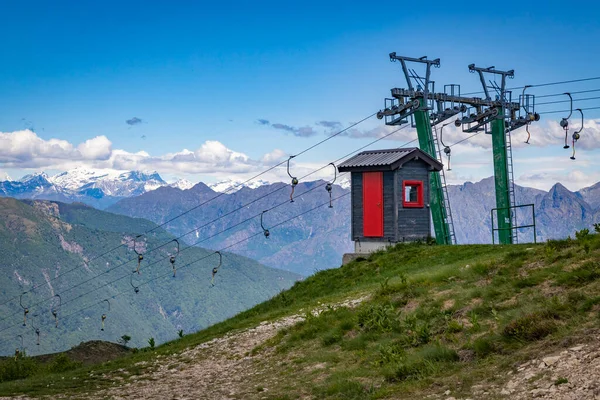 Gomb Lift Mount Mottarone Felett Lago Maggiore Piemont Olaszország — Stock Fotó