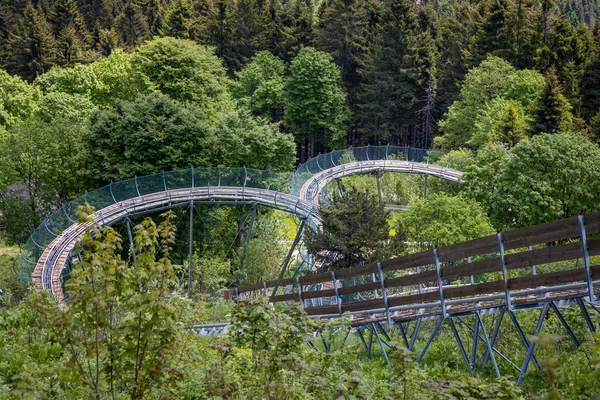Roller Coaster Mount Mottarone Boven Stresa Bij Het Lago Maggiore — Stockfoto