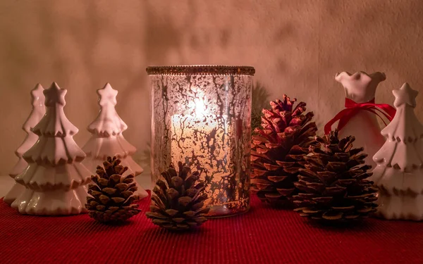 Romantická Dekorace Pro Adventní Vánoční Čas — Stock fotografie