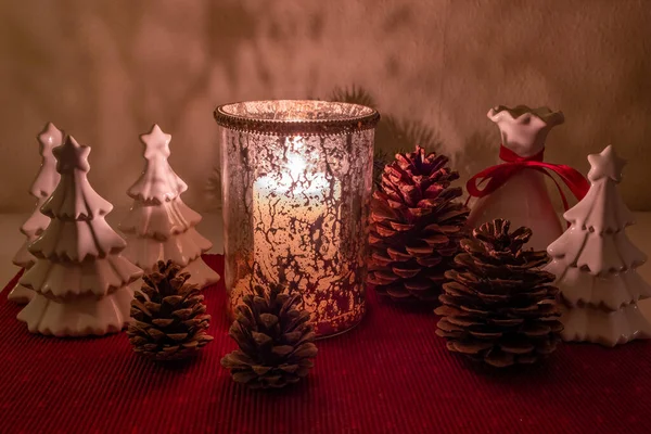 Decoração Romântica Para Advento Tempo Natal — Fotografia de Stock