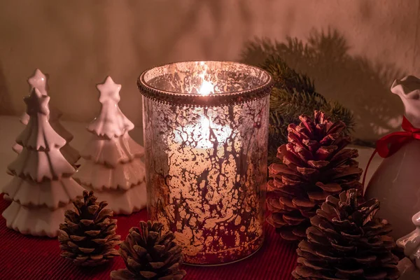 Decoração Romântica Para Advento Tempo Natal — Fotografia de Stock