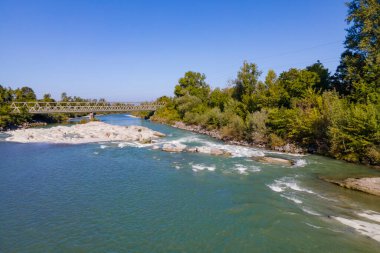 Vorarlberg, Avusturya 'daki Bregenzerache' de dinlenme ve dinlenme