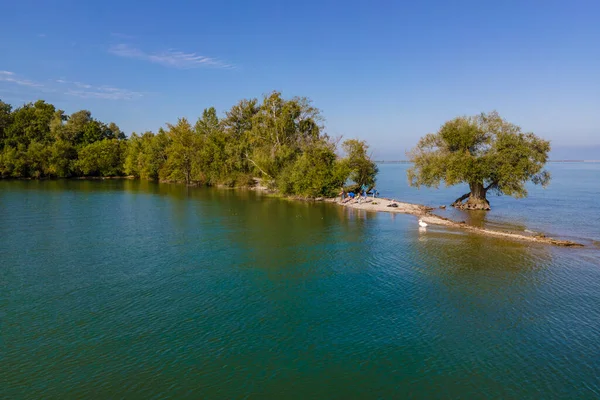 Relaksasi Dan Rekreasi Wocherhafen Dan Mulut Bregenzerache Danau Constance Austria — Stok Foto