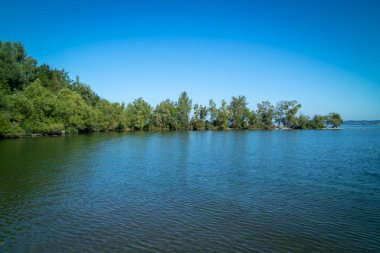 Avusturya 'daki Constance Gölü' ndeki Wocherhafen 'de dinlenme ve dinlenme.