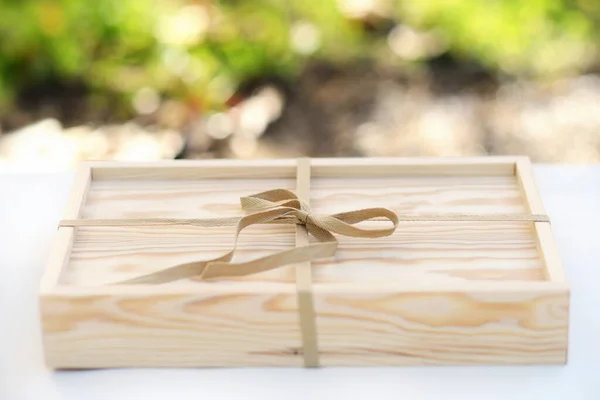 Natural Wood Box Cord — Stock Photo, Image