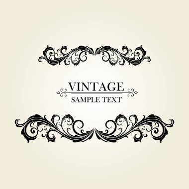 Klasik çiçek çerçevesi. Tasarım elementi.