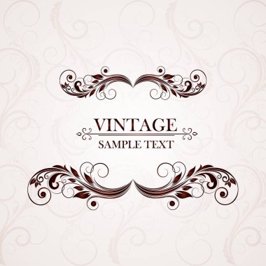 Klasik çiçek çerçevesi. Tasarım elementi.