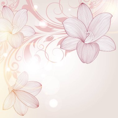 Çiçek zambaklı güzel çiçek arkaplanı. Tasarım elementi.