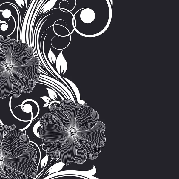 Dibujo Mano Fondo Floral Con Dalia Flores Elemento Para Diseño — Vector de stock