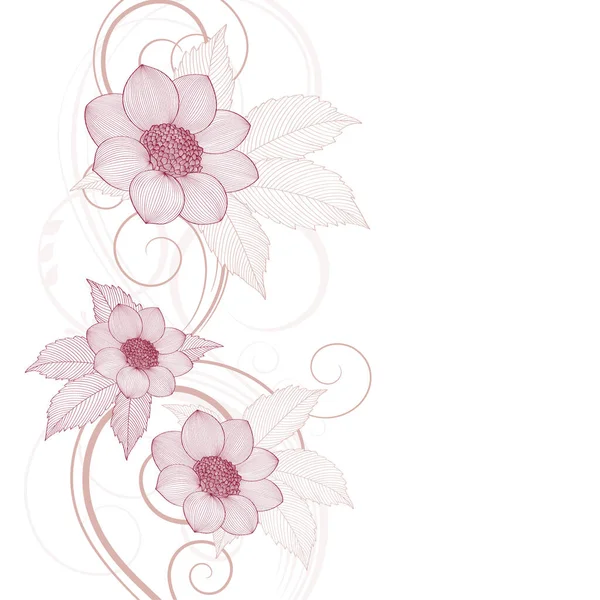 Hermoso Fondo Floral Con Flores Dalia Elemento Para Diseño — Archivo Imágenes Vectoriales