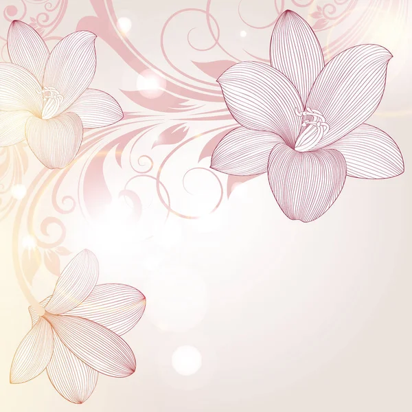 美丽的花背和花百合花 设计要素 免版税图库矢量图片