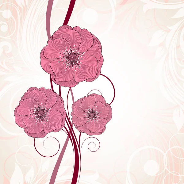 古色古香的花背与花的玫瑰 设计要素 — 图库矢量图片