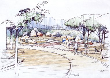 mimari çizim rock Bahçe