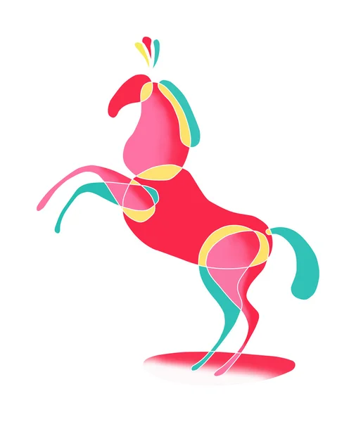 Χρωματιστά άλογο στέκεται — Φωτογραφία Αρχείου
