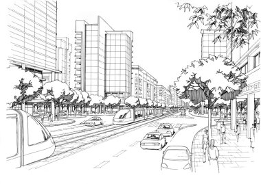 city highway - architectural drawing