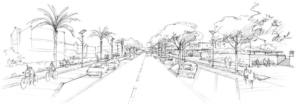 Strada rurale-1- disegno architettonico — Foto Stock