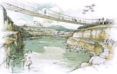 Gölün üzerindeki köprü.