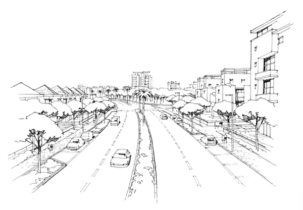 Staden panorama-2 — Stockfoto