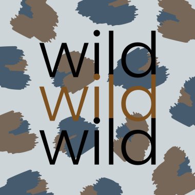 Leopar desenli vahşi harfler. vektör illüstrasyonu