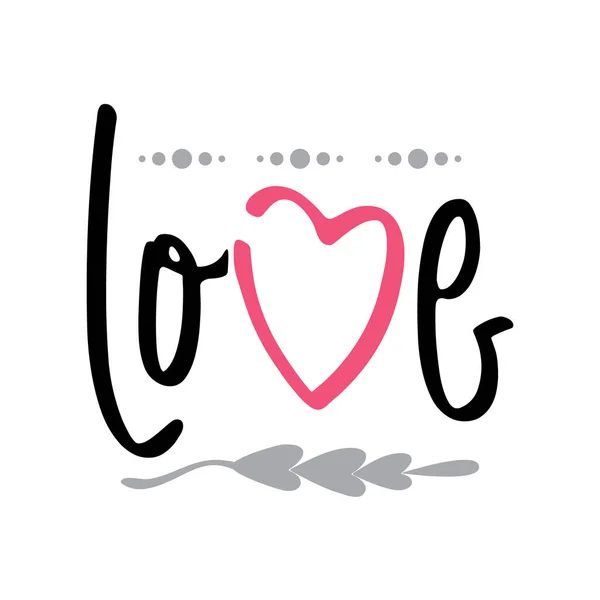 Amor Letras Con Adornos Ilustración Vectorial — Vector de stock