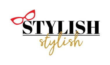 Gözlüklü şık harfler. vektör illüstrasyonu