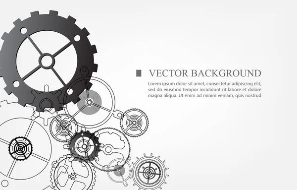 Astratto Vettore Ruota Dentata Carta Parati Futuristica — Vettoriale Stock