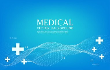  Modern vektör mavi duvar kağıdı. Soyut tıbbi düz çizgi.